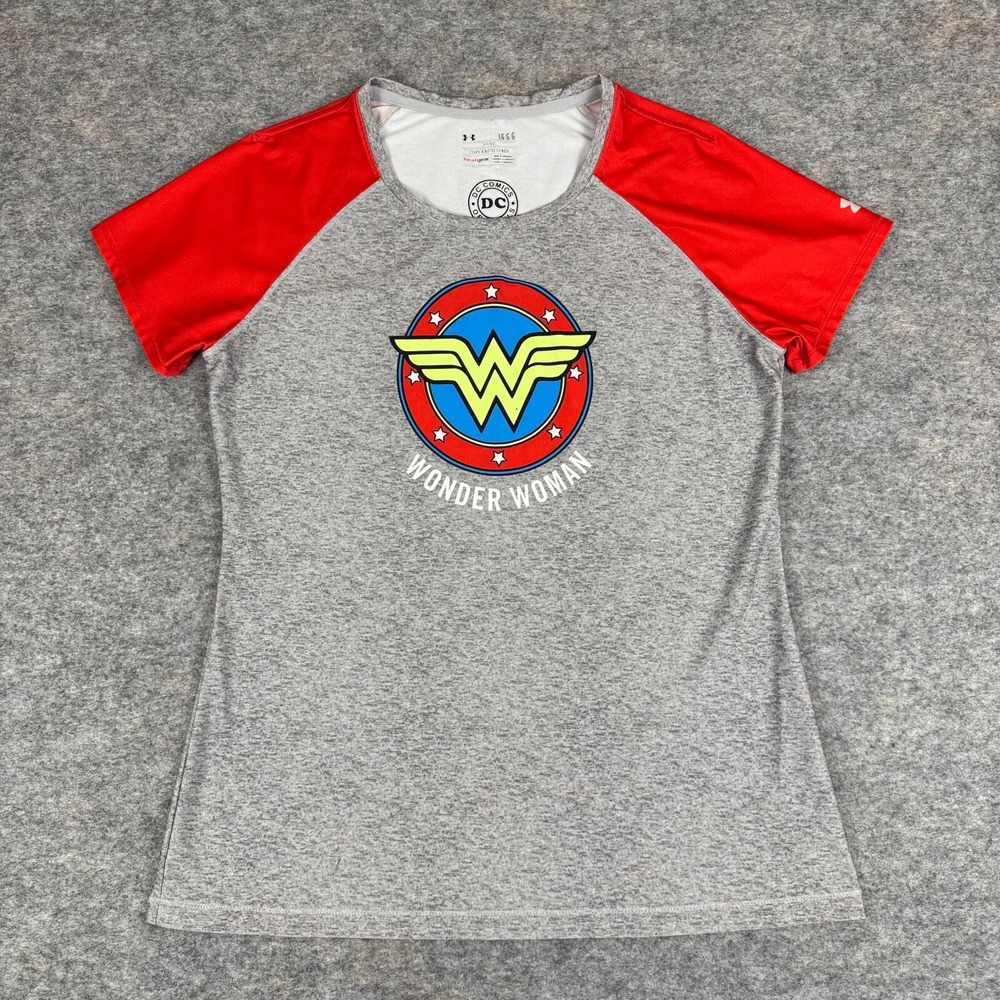 Under Armour HeatGear T-Shirt DC Comics Wonder Woman Fitted Womens Large L